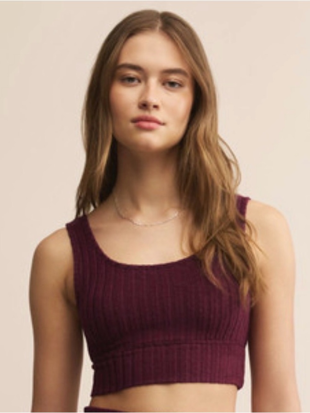 NWT Z Supply- Ribbed Scoop-Neck bralette- WINE